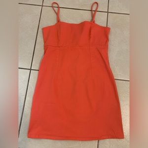 Orange Sundress with Scalloped Neckline